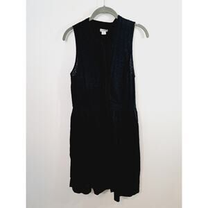 J By J. Crew Women's Black Eyelet Overlay A Line Dress In Size 8 Button Up